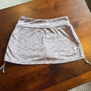 Heathered Mini Skirt with Drawstrings